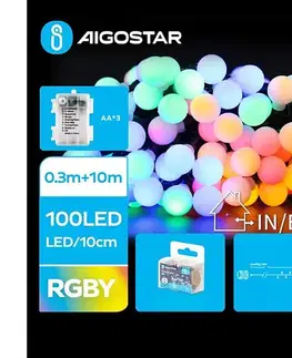  B.V.  - LED vonkajší svetelný reťazec 100xLED/3xAA/8 funkcií 10,3 m IP44 viacfarebný B10303K4N