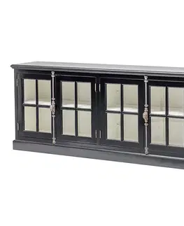 Dekoria Komoda Josephine Black 190 cm, 190 x 45 x 85 cm 