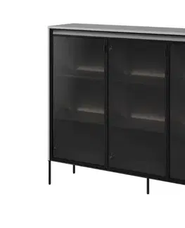 Dig-net nábytok Vitrína SWING TR-08 s LED osvetlením | sivá Variant: s LED osvetlením políc