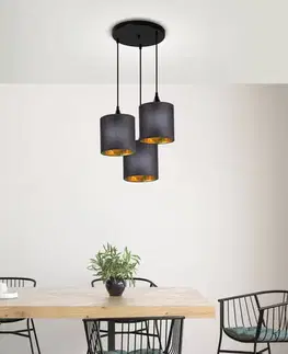 Závesná lampa čierna doska 3xE14 dlhá