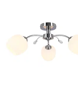 Stropná lampa Estar chróm E27 s bielym tienidlom