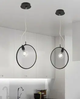 Závesná lampa APETI SKIROS 1xE27 + LED 12W čierna