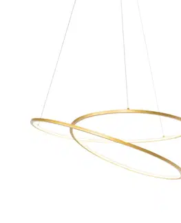 Dizajnové závesné svietidlo zlaté 72 cm vrátane LED 3-stupňovo stmievateľné - Rowan