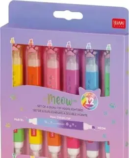 Legami Sada pastelových zvýrazňovačov s dvojitým hrotom Kitty 6 ks EXTRAORDINARY STATIONERY