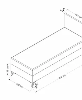 Rám manželskej postele s čelom Abella 120 x 200 - Grey