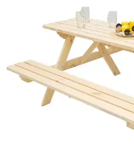 DEOKORK Masívny drevený pivný set z borovice 200 cm hrúbka 45 mm