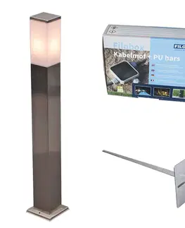 Vonkajšia lampa oceľ 80 cm IP44 - Malios so zemným hrotom a káblovou objímkou