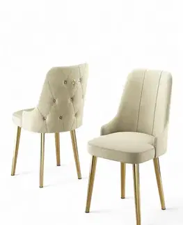 Súprava stoličiek (4 kusy) Newa - Cream, Gold