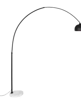 Moderná oblúková lampa čierna s bielym nastaviteľným - XXL
