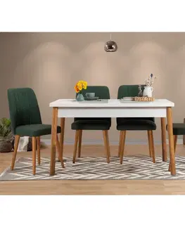 Set stola a stoličiek (5 kusov) Costa White Atlantice-Green