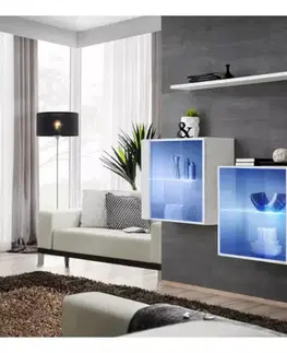Komoda+Polička Switch Sb III Led Biely