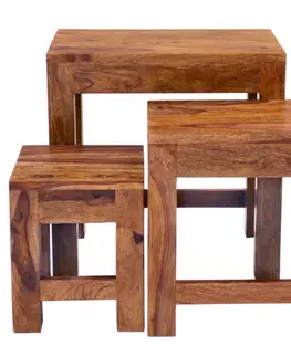 Odkladacie stolíky Kali 3ks indický masív palisander