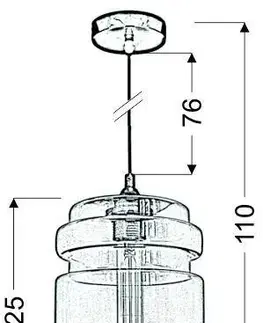 Závesná lampa z jantárového skla + žiarovka E27 60W Decorado