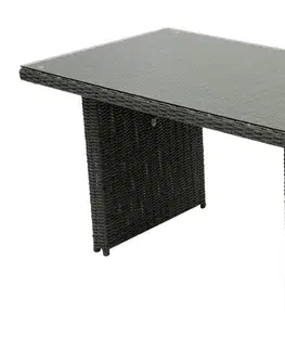 DEOKORK Ratanový stôl 140x80 cm SEVILLA (antracit)