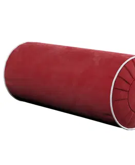 Dekoria Vankúš na kolieskach s výstupkami s lemovaním, Rød, Velvet, 704-15