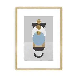 Dekoria Plagát Geometric Shapes II, 70 x 100 cm, Ramka: Złota
