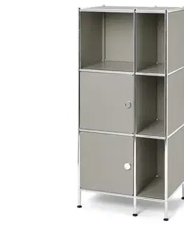 Kovový regál »CN3 Kids« s 2 dvierkami, svetlosivý