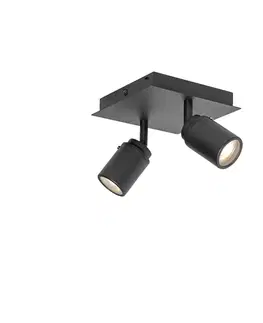 Inteligentné kúpeľňové bodové svetlo čierne štvorcové IP44 vrátane 2 Wifi GU10 - Ducha