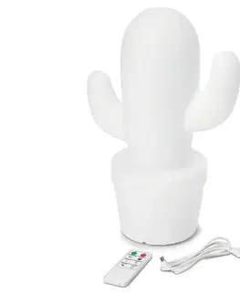 LED akumulátorová stolová lampa do exteriéru, kaktusová