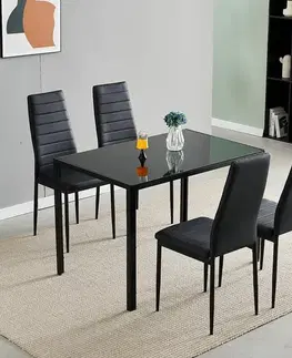 Jedálenský set pre 4 osoby AXIS, čierny