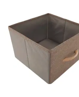 KONDELA Hazel Typ 3 komoda s látkovými boxami čierna / béžová / hnedá