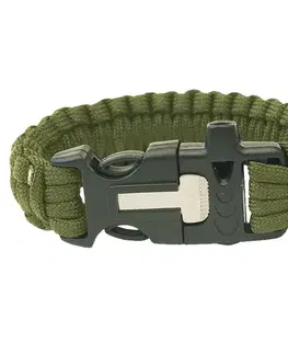 Highlander Paracord - trojzubec, píšťalka, křesadlo olivovo zelená
