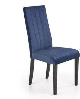 HALMAR Diego 2 jedálenská stolička čierna / tmavomodrá
