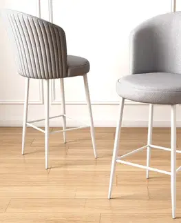 Bar Stool Set (6 Pieces) Uras - Grey, White