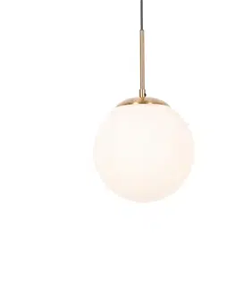 Závesná lampa Art Deco zlatá s opálovým sklom - Flore