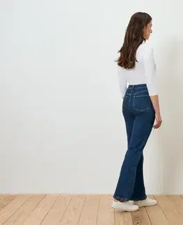 Bootcut džínsy – strih »Lou«, tmavomodré