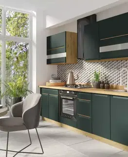 Kuchynská Linka Glamour 260 C Plus s prac. doskou zelená