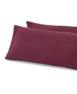 Poťahy na vankúše so vzorom mušlí, 2 ks, bordovočervené, cca 80 x 40 cm