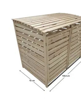 KONDELA Brudio Typ 1 drevený box na dva odpadkové koše prírodná