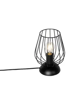 Moderná stolná lampa čierna drôtená - Palica