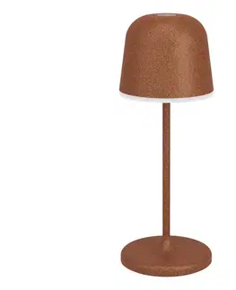 Eglo 901879 - LED stmievateľná vonkajšia nabíjateľná stolová lampa MANNERA-S LED/1,8W/5V IP54 hnedá 901879