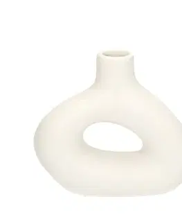 Dekoria Váza Unico 16cm white, 17,5 x 6,5 x 18 cm