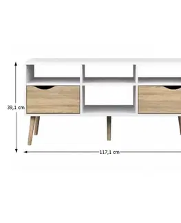 TV stolík OSLO 75391 dub sonoma / biela Tempo Kondela