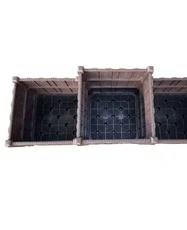 KONDELA Utlan Typ 2 plastový vyvýšený záhon hnedá
