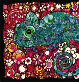 Colorvelvet zamatový obrázok Chameleón veľký