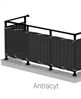 Balkónová zástena 75cm/600cm antracit
