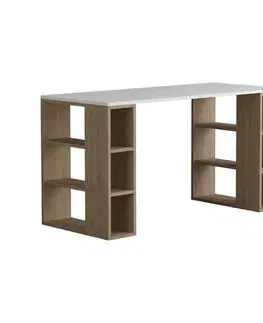 Písací stôl Colmar - White, Oak