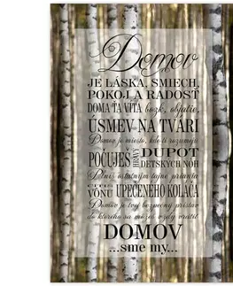 Obraz v ráme s textom - Domov sme my, Stromoradie