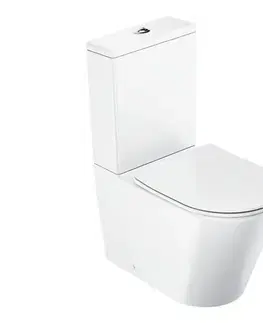 Ravak X01872 - WC kombi bez oplachového okraja so sedátkom SoftClose ELEGANT keramika/biela X01872