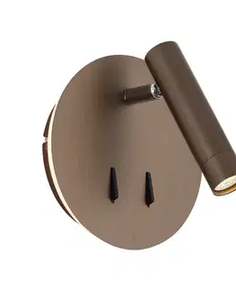 Moderná nástenná lampa tmavý bronz vrátane LED s USB-C - Croft