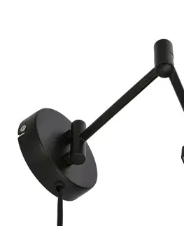 Nástenná lampa čierna nastaviteľná 1xE27 Espera