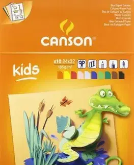 CANSON Kids skicár 185g, 10 listov - 10 farieb, 24x32cm