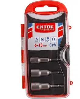 EXTOL PREMIUM Hlavica nástrčné magnetické so 6hr. stopkou 1/4"