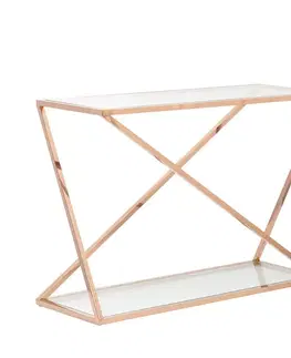 Dekoria Konzolový stolík Vertigo rose gold 120 x 40 x 80 cm, 120 x 40 x 80 cm