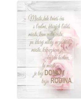 Obraz s rámom - Tvoj domov v ružovom