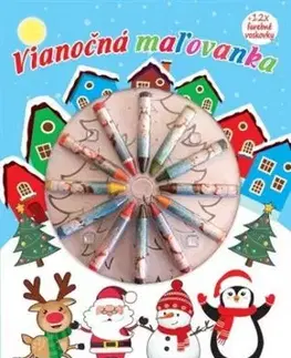 Vianočná maľovanka + 12 x farebné voskovsky